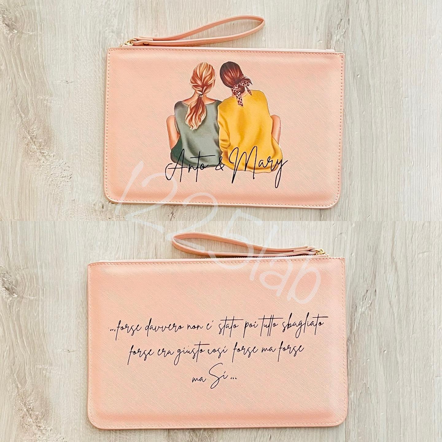 Pochette in Saffiano doppia personalizzazione