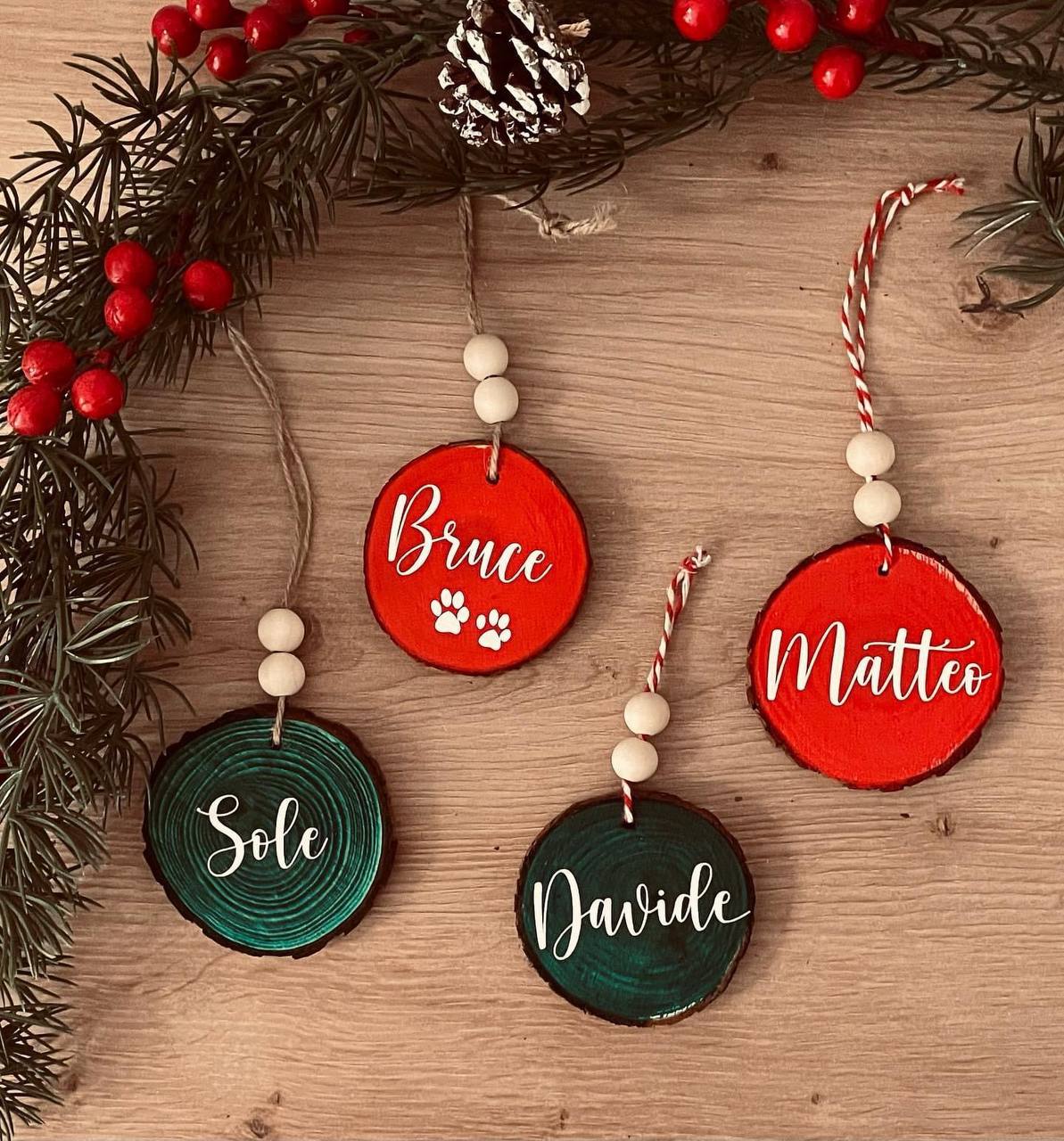 Addobbo Natalizio in legno personalizzato